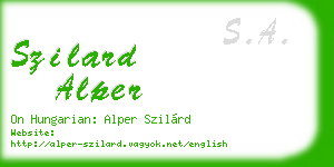 szilard alper business card